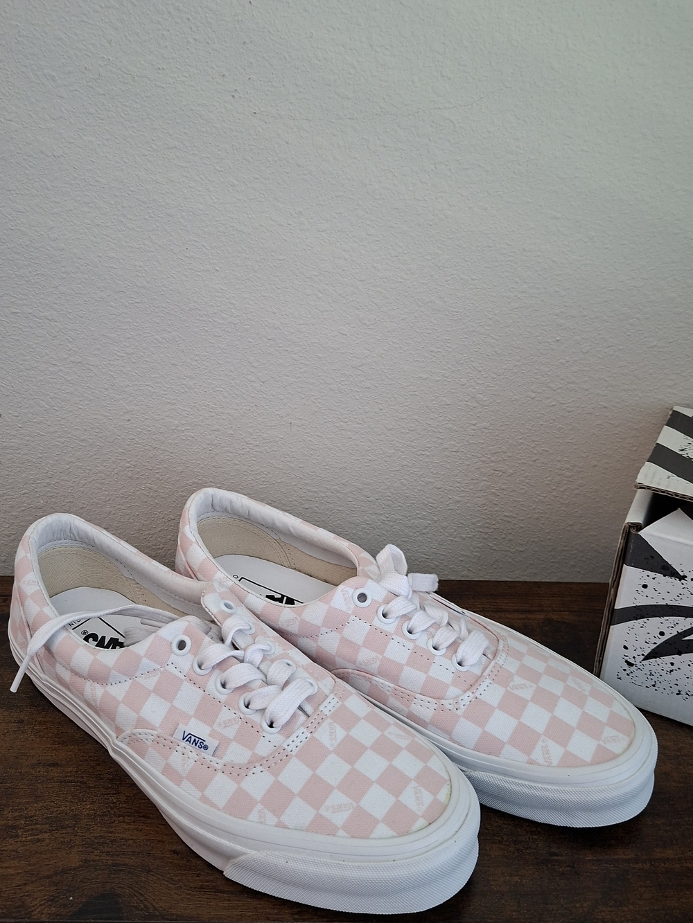 Vans Pink and White Sneakers
